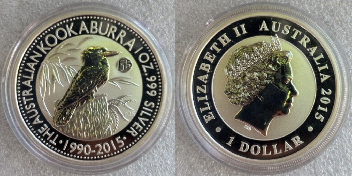  Australien - 1 AUD Kookaburra 2015 , Privy Mark * F15 * , 1oz Silber   