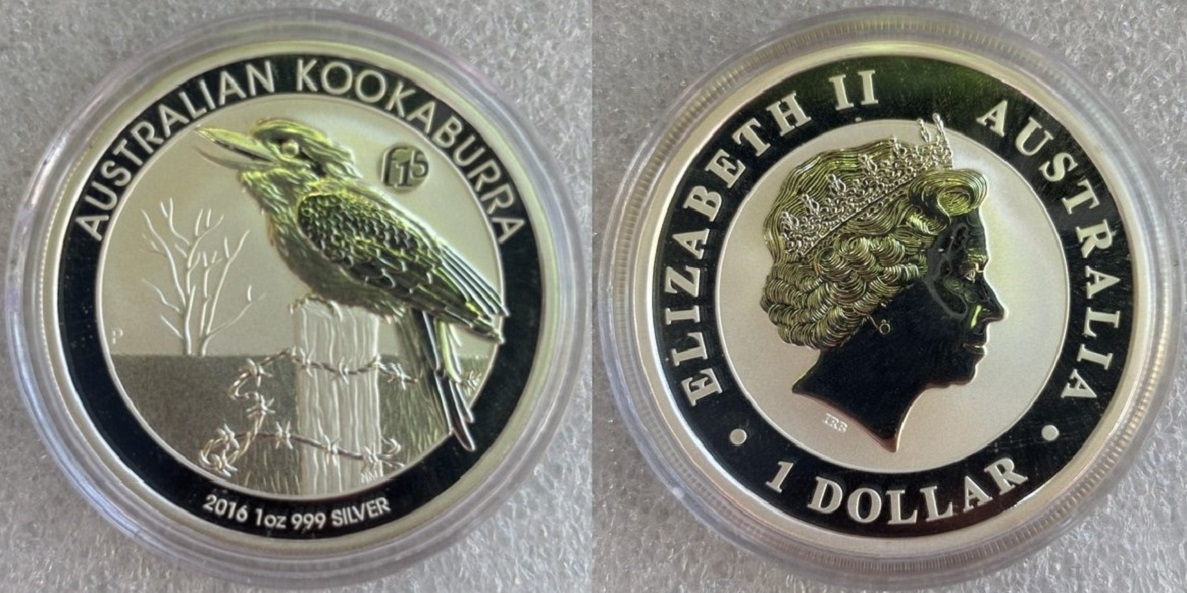  Australien - 1 AUD Kookaburra 2016 , Privy Mark * F15 * , 1oz Silber   
