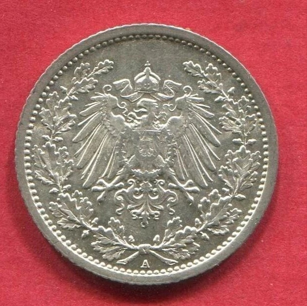  Halbe Mark 1916 Jäger 16 Stempelglanz   