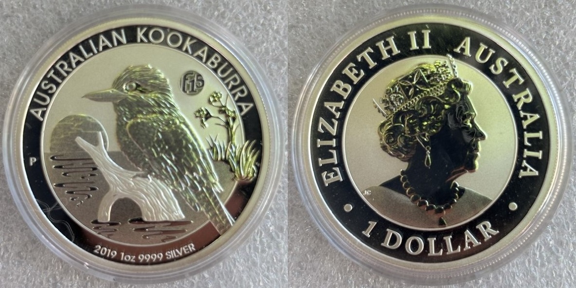  Australien - 1 AUD Kookaburra 2019 , Privy Mark * F15 * , 1oz Silber   