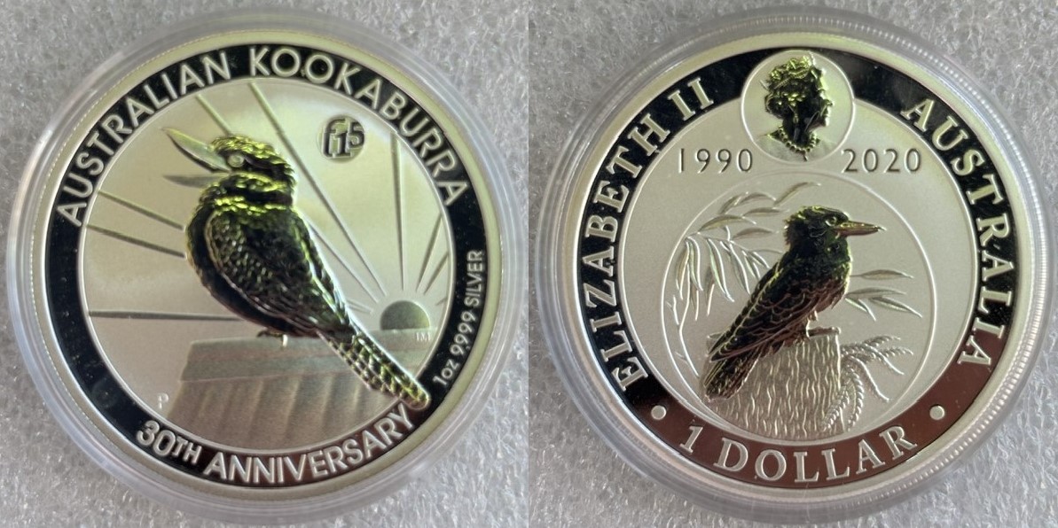  Australien - 1 AUD Kookaburra 2020 , Privy Mark * F15 * , 1oz Silber   