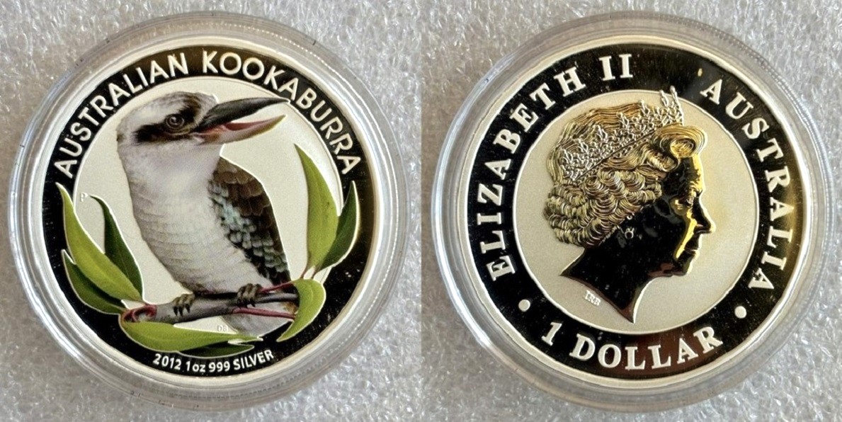  Australien - 1 AUD Kookaburra 2012 * Coin Expo Beijing - Coloriert Outback *, 1oz Silber   