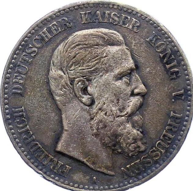 5 MARK Preußen 1888 JÄGER 99