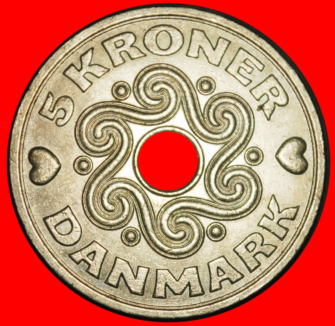  Ⰺ HEARTS (1990-2023):DENMARK★5 CROWNS 1998 DIES II B! MARGRETHE II (1972-2024)★LOW START★NO RESERVE!   