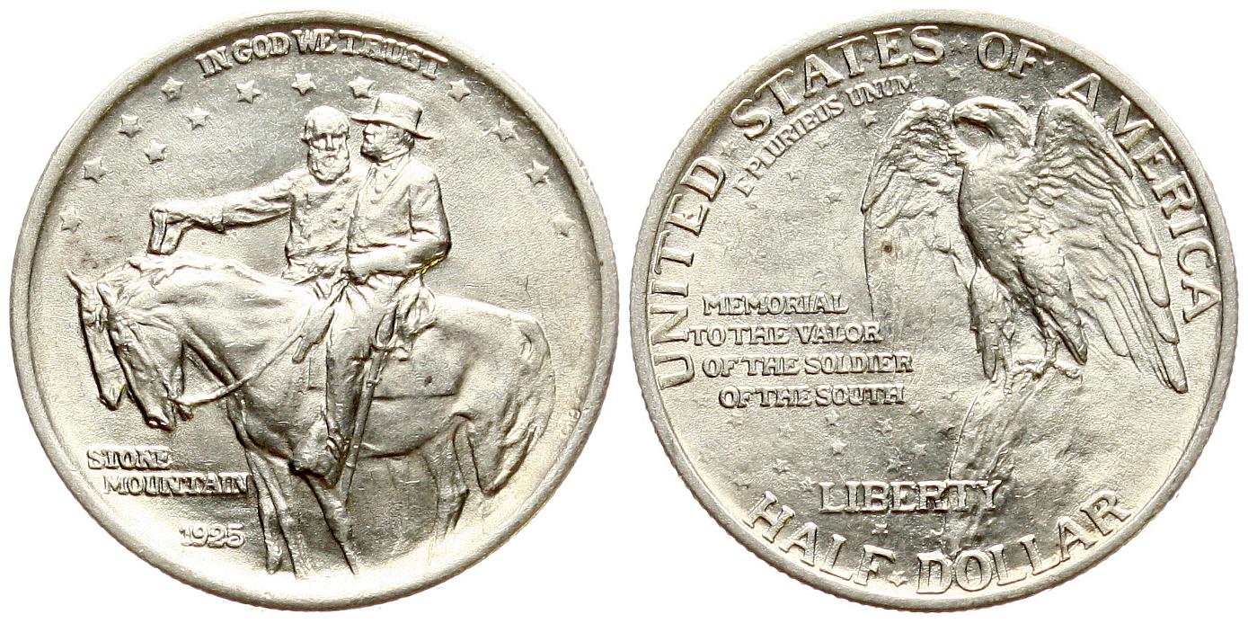  USA: Halv Dollar 1925, Stone Mountain Memorial, TOP-EXEMPLAR!   