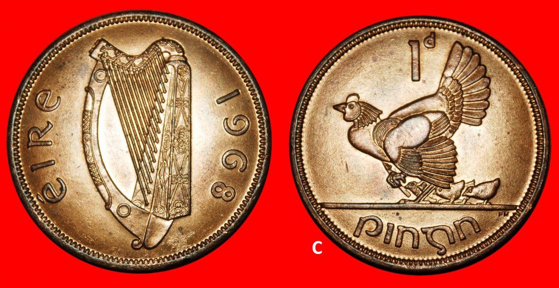 Ⰺ GREAT BRITAIN (1940-1968): IRELAND★1 PENNY 1968 HEN & CHICKS! DISCOVERY COIN★LOW START★NO RESERVE!