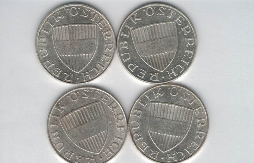  10 Schilling 1965 1966 1968 1969 Ag silber á 4,8g fein Österreich 2. Republik Spittalgold9800 (4785)   