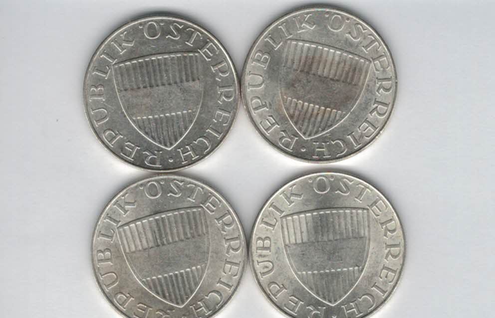  10 Schilling 1970 1971 1972 1973 Ag silber á 4,8g fein Österreich 2. Republik Spittalgold9800 (4785)   