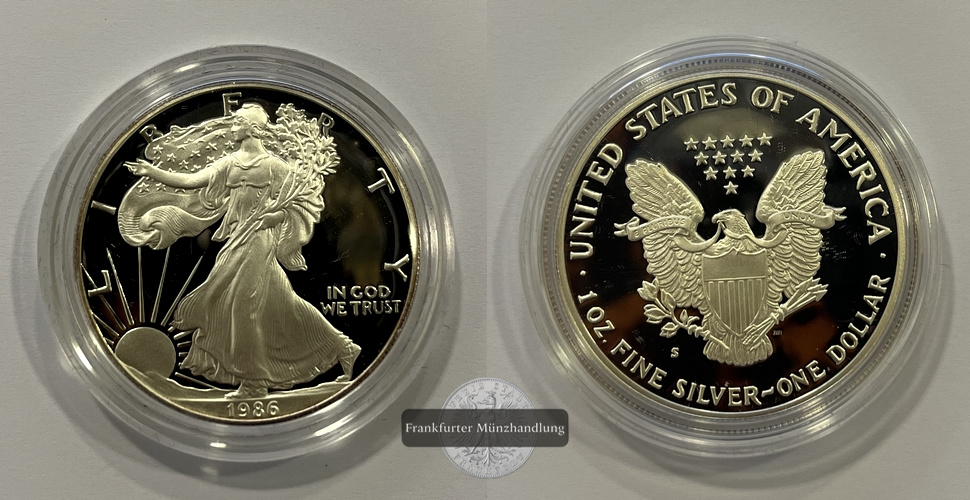  USA 1 Dollar 1986 Walking Liberty S (San Francisco) KM#273 FM-Frankfurt Feinsilber: 31,1g   