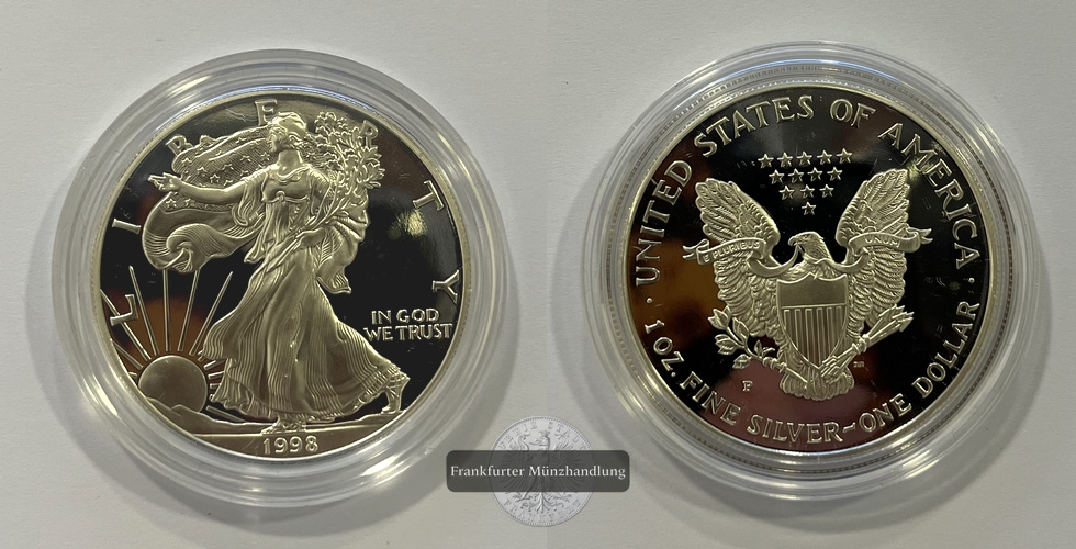  USA 1 Dollar 1998 Walking Liberty P (Philadelphia)  KM#273 FM-Frankfurt Feinsilber: 31,1g   