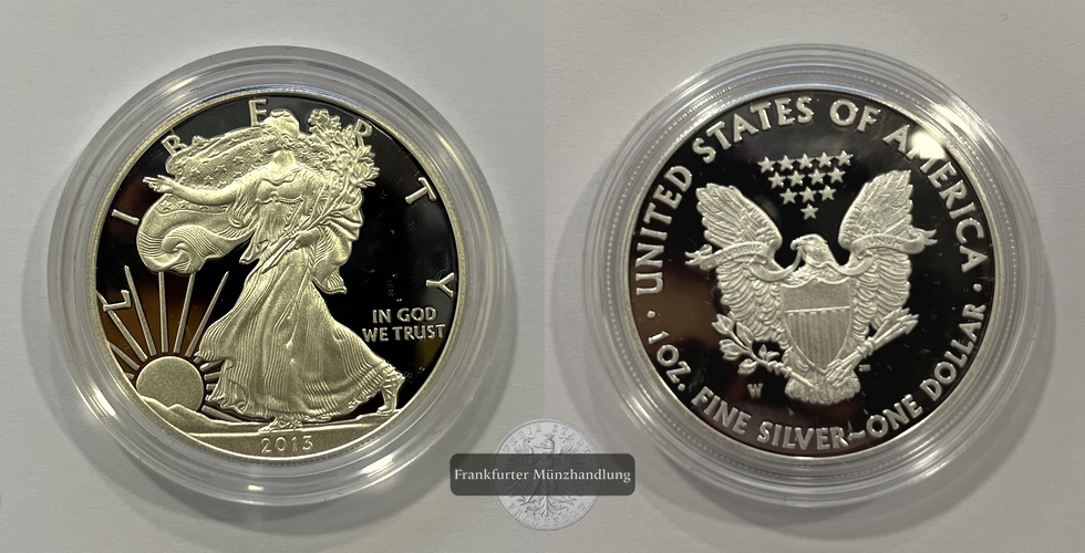  USA 1 Dollar 2013 Walking Liberty W (West Point)  KM#273 FM-Frankfurt Feinsilber: 31,1g   