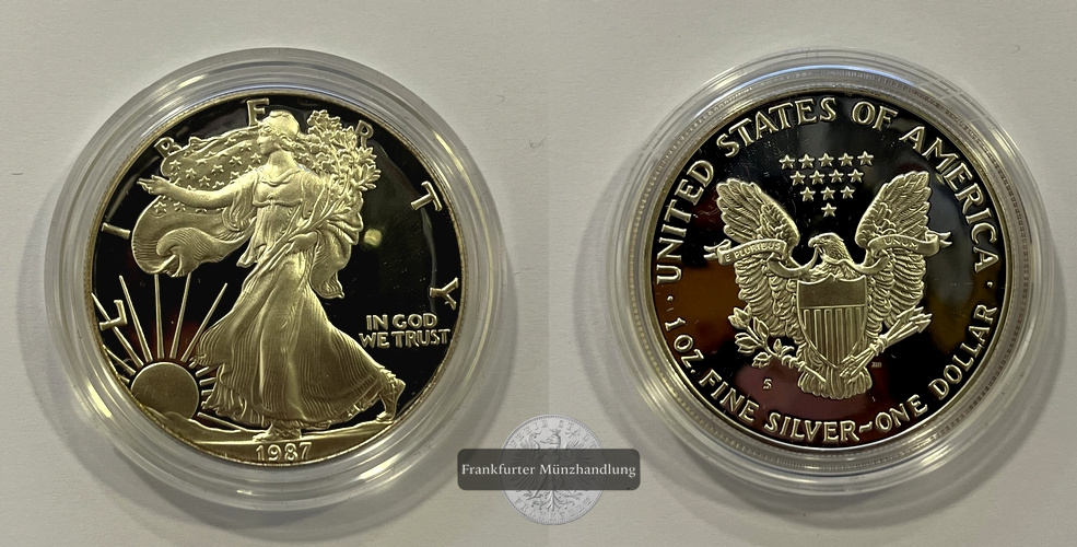  USA 1 Dollar 1987 Walking Liberty S (San Francisco) KM#273 FM-Frankfurt Feinsilber: 31,1g   