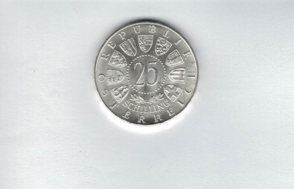  25 Schilling 1955 Bundestheater silber 10,4g fein Gedenkmünze Österreich Spittalgold9800 (04588/1)   