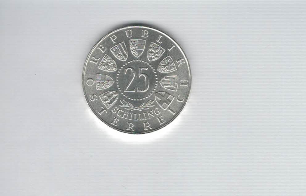  25 Schilling 1958 Carl Auer von Welsbach silber 10,4g fein Österreich Spittalgold9800 (4588/4)   