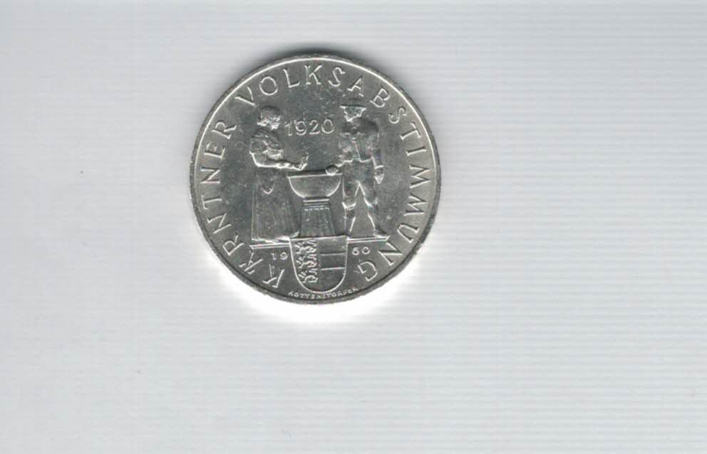  25 Schilling 1960 Kärntner Volksabstimmung 1920 Ag 10,4g fein Österreich Spittalgold9800 (04588/6)   