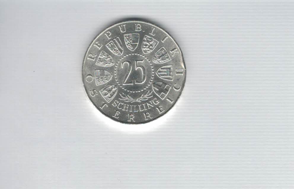  25 Schilling 1960 Kärntner Volksabstimmung 1920 Ag 10,4g fein Österreich Spittalgold9800 (04588/6)   
