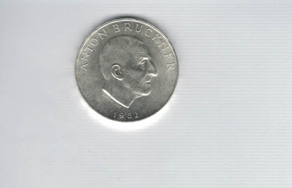  25 Schilling 1962 Anton Bruckner silber 10,4g fein Österreich 2. Rep Spittalgold9800 (4588/8)   