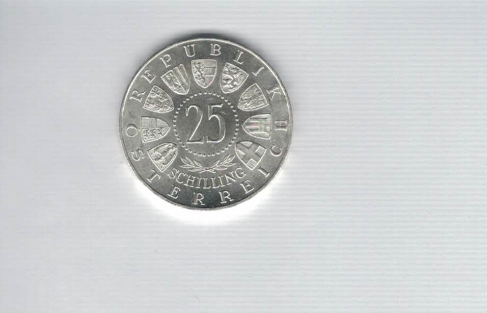  25 Schilling 1962 Anton Bruckner silber 10,4g fein Österreich 2. Rep Spittalgold9800 (4588/8)   