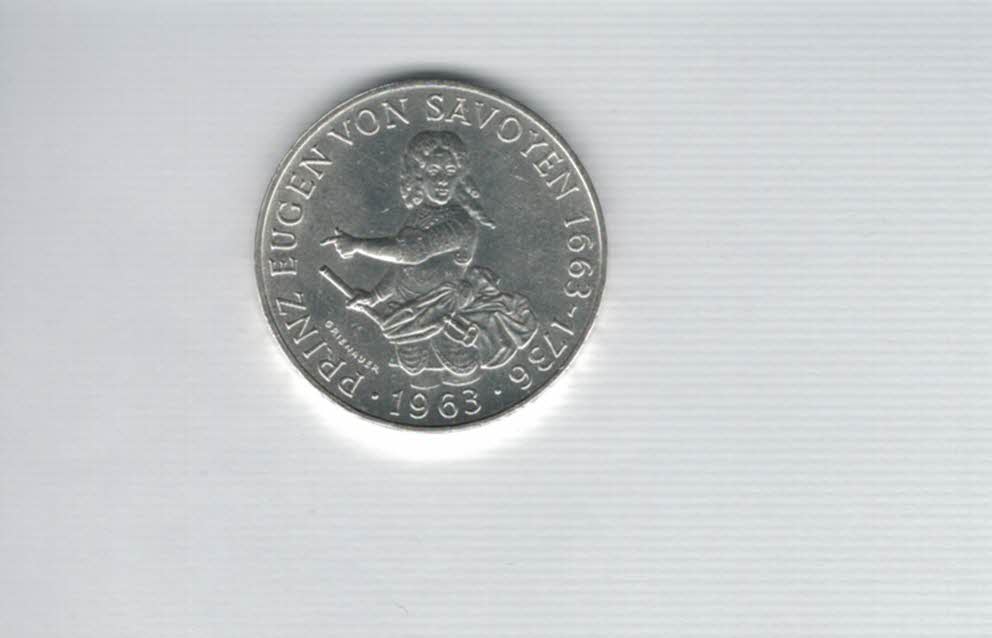 25 Schilling 1963 Prinz Eugen von Savoyen silber 10,4g fein Österreich Spittalgold9800 (04588/9)   