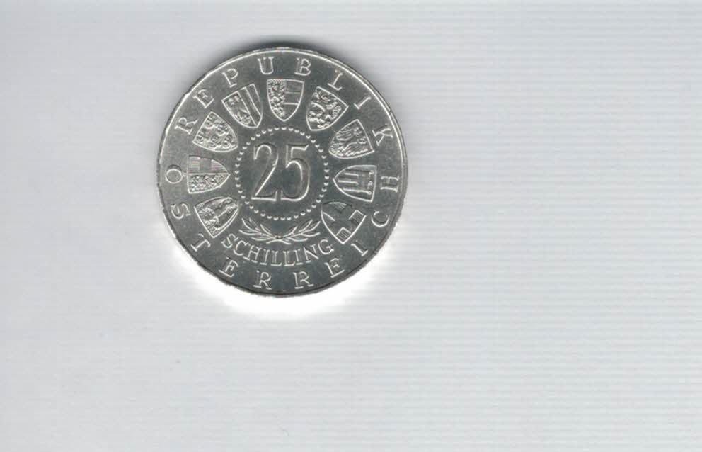  25 Schilling 1963 Prinz Eugen von Savoyen silber 10,4g fein Österreich Spittalgold9800 (04588/9)   