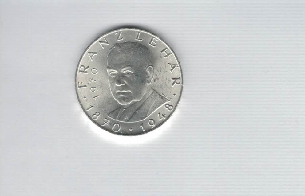  25 Schilling 1970 Franz Lehar silber 10,4g fein 2. Rep Österreich Spittalgold9800 (4588/16)   