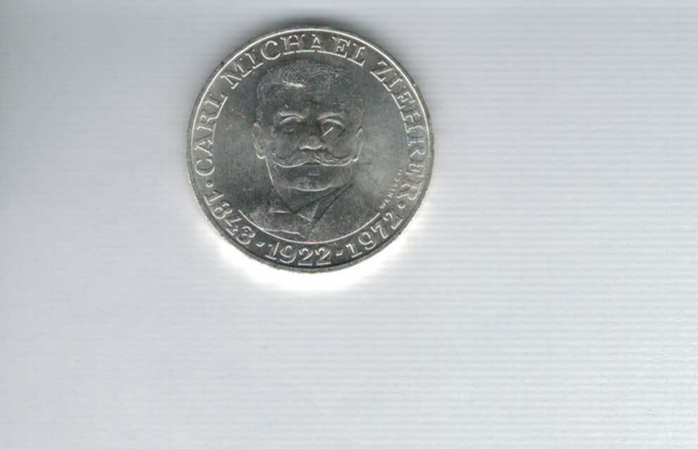  25 Schilling 1972 Carl Michael Ziehrer silber 10,4g fein Österreich 2.Rep Spittalgold9800 (04588/18   