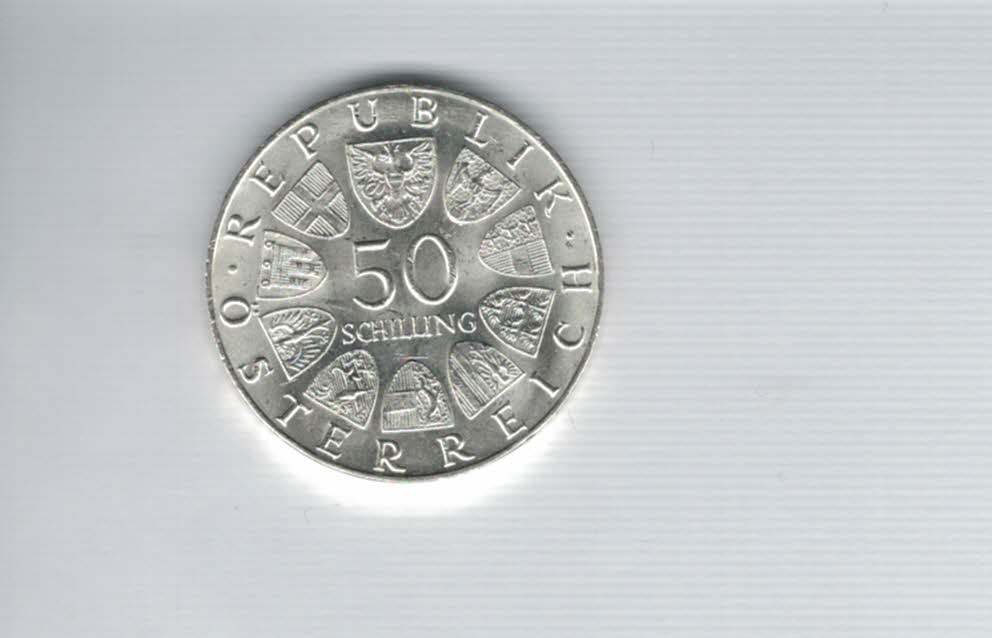  50 Schilling 1969 Kaiser Maximilian I. silber 18g fein Österreich Spittalgold9800 (4584/8)   