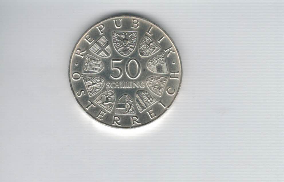  50 Schilling 1970 300 Jahre Universität Innsbruck 18g fein silbe Österreich Spittalgold9800 (4584/9)   