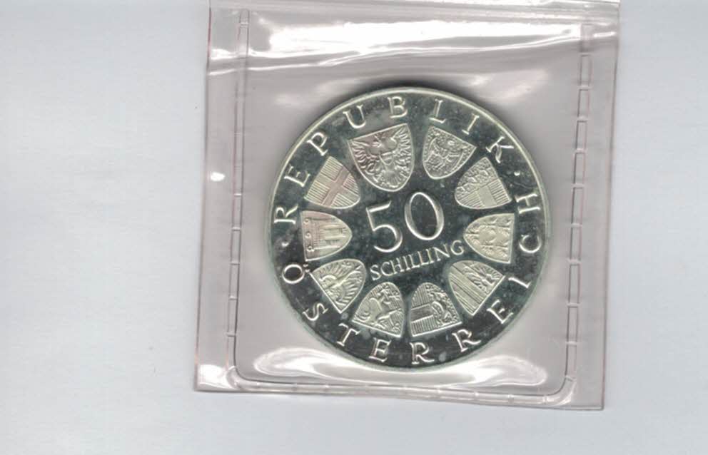  50 Schilling 1971 Julius Raab 2. Republik Ag 18g fein Österreich Spittalgold9800 (4584/11)   
