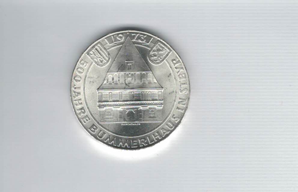  50 Schilling 1973 Bummerlhaus in Steyr 500 Jahre Ag/18g fein Österreich Spittalgold9800 (4584/14)   