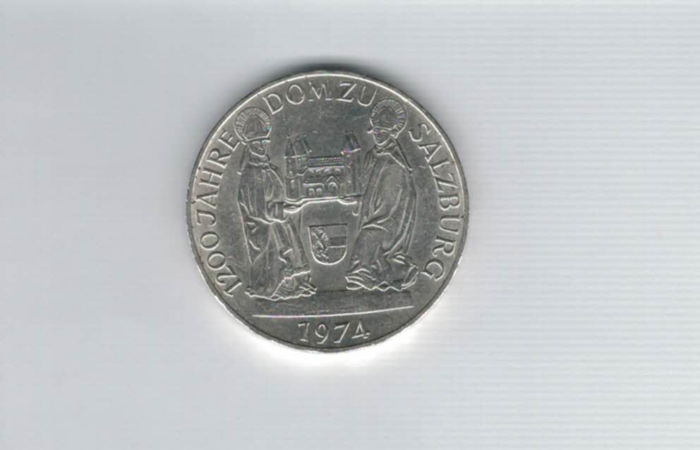  50 Schilling 1974 1200 Jahre Dom zu Salzburg Ag 12,8g fein Österreich Spittalgold9800 (4504/3)   