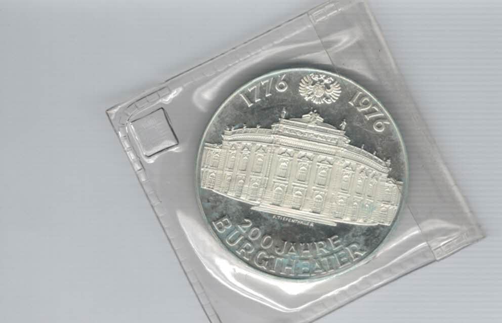  100 Schilling 1976 200 Jahre Burgtheater Wien 15,36g f Österreich Spittalgold9800 (01914/11)   