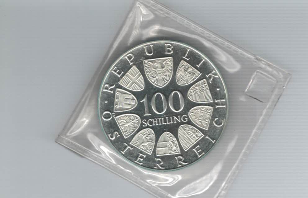  100 Schilling 1976 200 Jahre Burgtheater Wien 15,36g f Österreich Spittalgold9800 (01914/11)   
