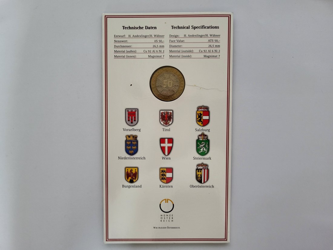  50 Schilling 2002 Bi Die Ära des Schillings Blister Österreich Spittalgold9800 (1977   