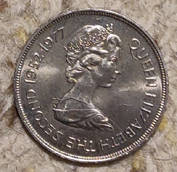  Großbritannien 25 neue Pence, 25 Jahre - Regentschaft von Königin Elizabeth II., TOP ZUSTAND   