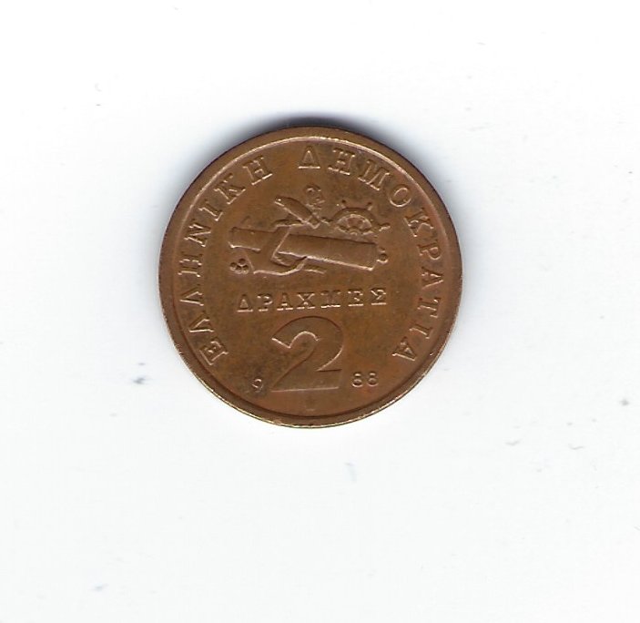  Griechenland 2 Drachmes 1988   