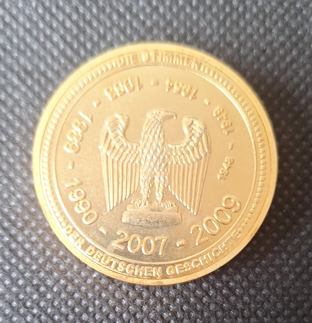  Medaille mit Ton: 20 Jahre Mauerfall 2009, die Stimmen der deutschen Geschichte, 1 cm dick !   