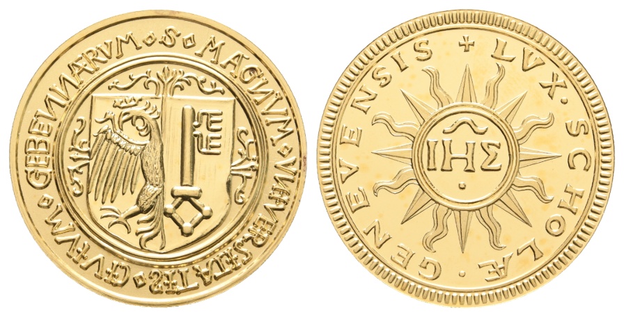  Medaille; Schweiz; vergoldet; 13,71 g; 33,10 mm   