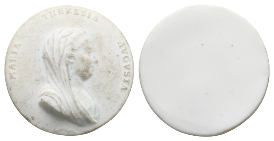  Medaille; Maria Theresia; Porzellan; 4,65 g; 29,89 mm   
