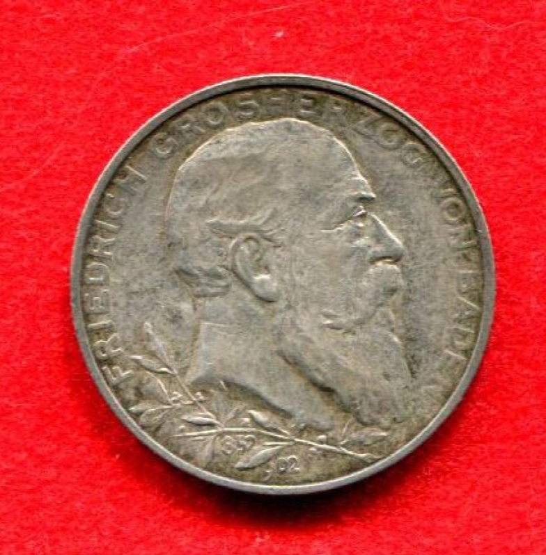  2 MARK Baden 1902 Jäger 30 VZ   