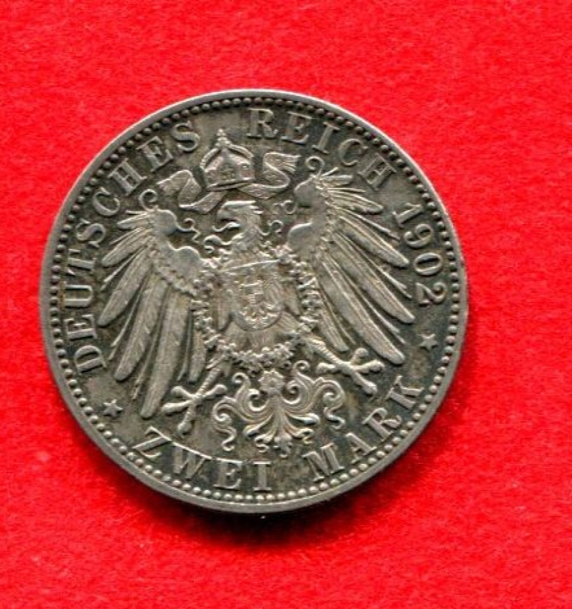  2 MARK Baden 1902 Jäger 30 VZ   