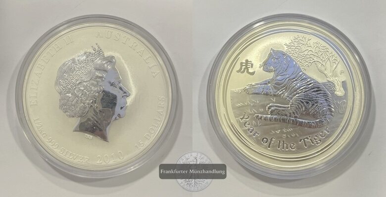 Australien 15 Dollars Year of the Tiger 2010 FM-Frankfurt KM#1373 Feinsilber: 500g   