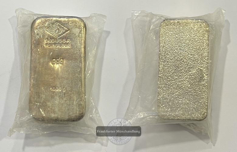  Deutschland Silberbarren 1000g Degussa FM-Frankfurt  Feingewicht: 1.000g   