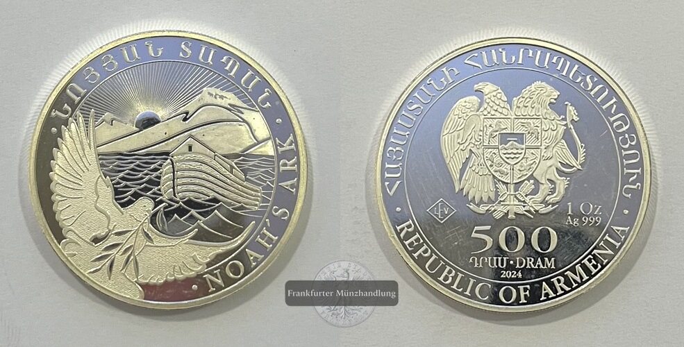  Armenien 500 Dram 2013 (2011-2025) Arche Noah FM-Frankfurt KM#196 Feinsilber: 31,1g   