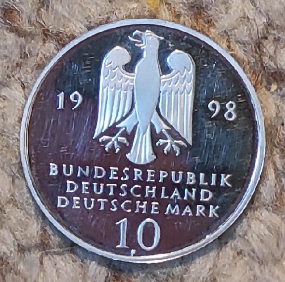  Deutschland 10 Mark 1998, SILBER, 300 Jahre Franckesche Stiftungen   