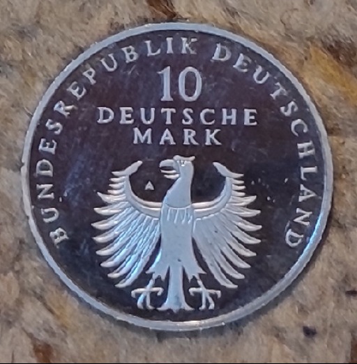  Deutschland 10 Mark 1998, SILBER, 50 Jahre Deutsche Mark   