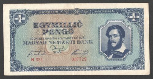 Banknote (70) Ungarn/Hungary (P.122)  1 Mio Pengö 1945   