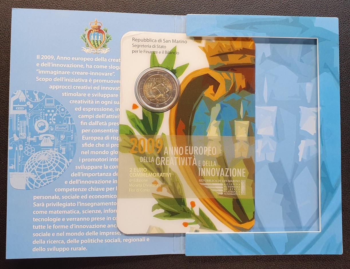  MÜNZE SAN MARINO 2,- € EURO 2009 JAHR DER KREATIVITÄT UND INNOVATION   