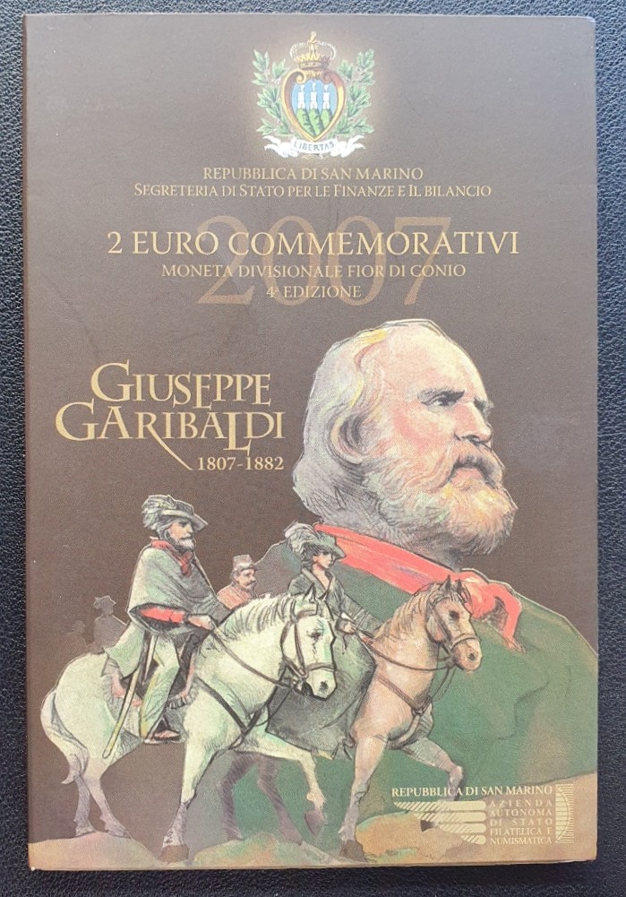 2-Euro-Gedenkmünze San Marino im Blister (Giuseppe Garibaldi) 2007
