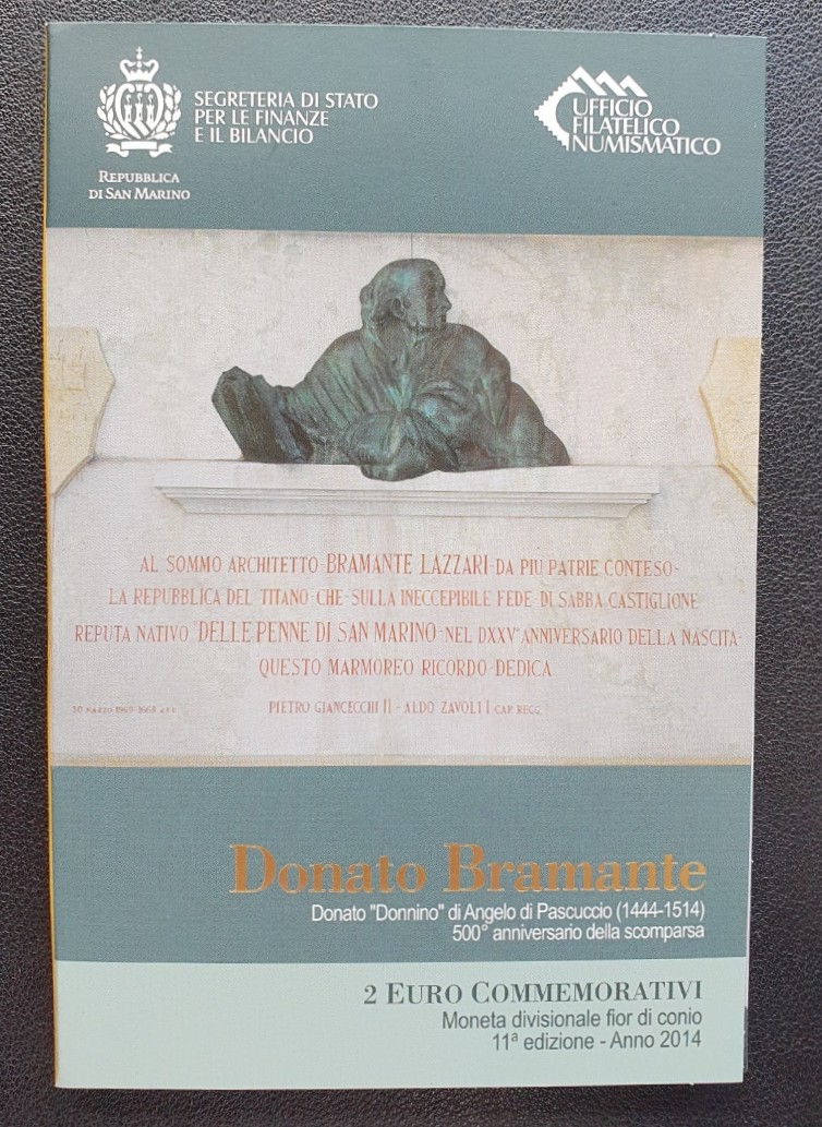  San Marino 2 Euro 2014 - Donato Bramante - Original im Blister OVP   